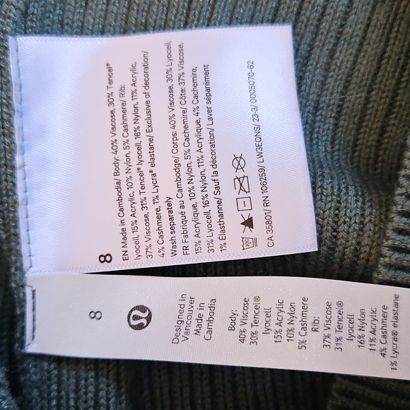 Lululemon Women's Green Sweater - Picture 7 of 7